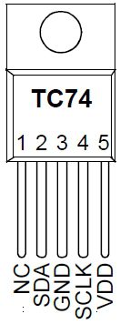 TC74 sensor has 5 pins