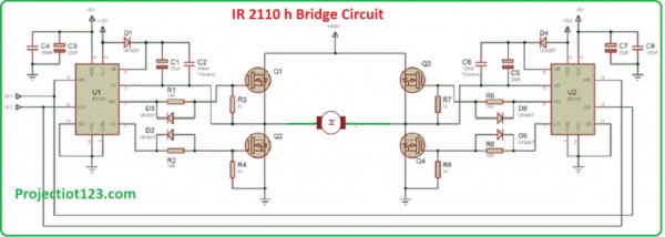 IR2110 IC Circuit in Proteus: Arduino Simulation for Power Control
