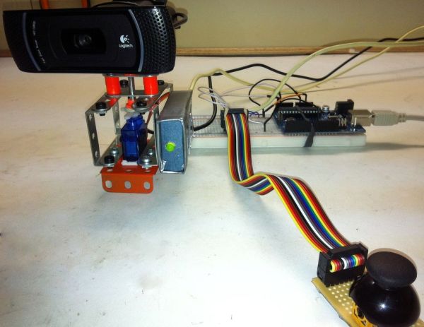 Arduino controlled webcam panner