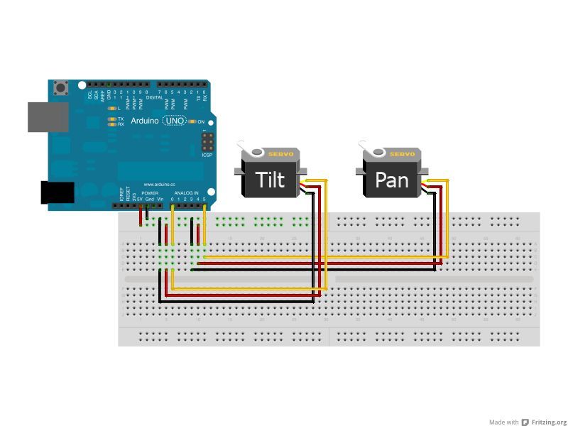 Circuit Arduino Remote controlled webcam