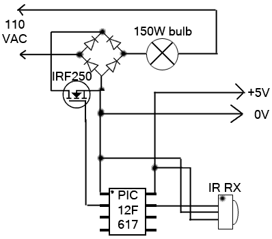 Schematic AC Arduino dimming circuit