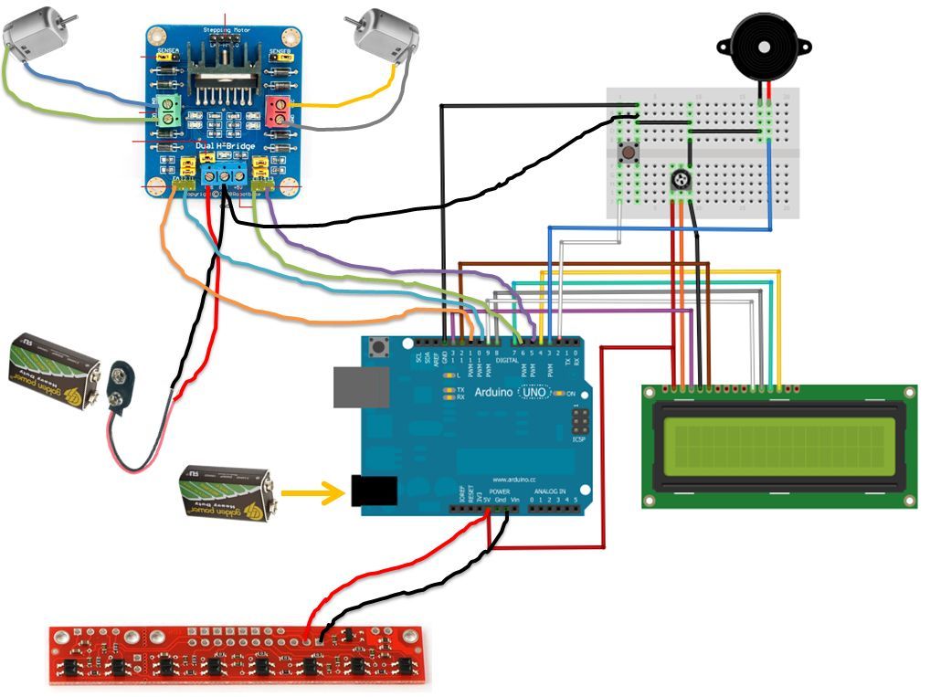 Circuit diagram of line best sale following robot