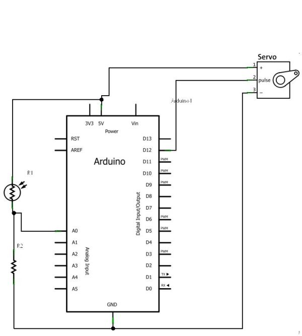 servo motor arduino schematic