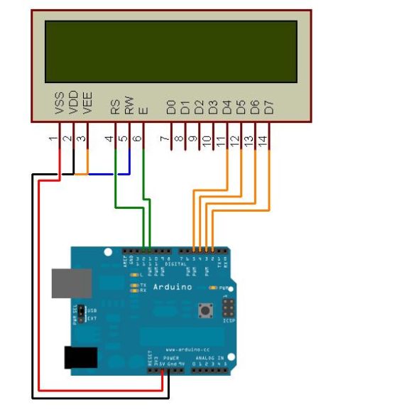 Arduino LCD Twitter display circuit