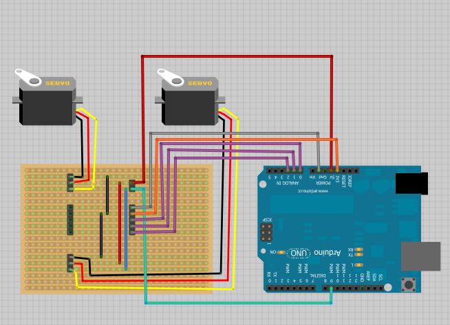 Arduino Rabbit Ears on a Cap circuit