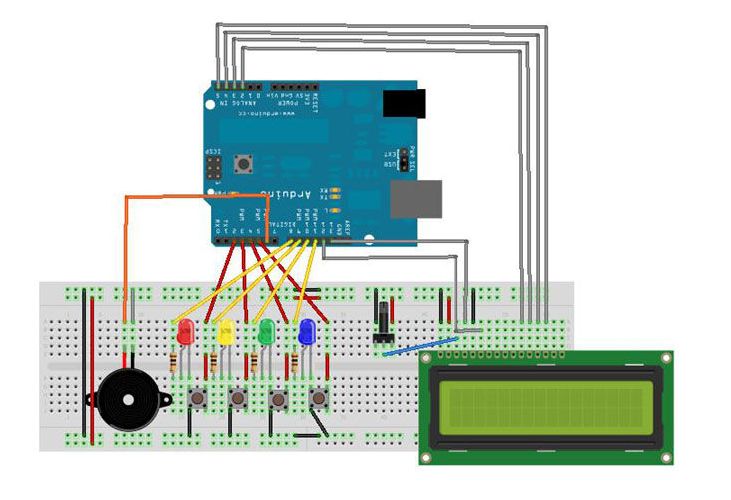 Arduino Total Recall Game circuit