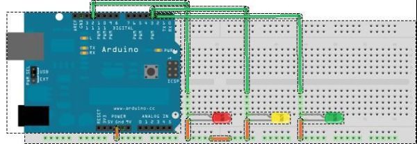 Arduino for traffic lights circuit