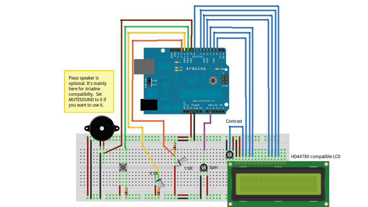 Arduino marble maze simulator circuit