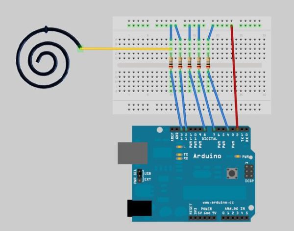 Arduino touch Mood light circuit
