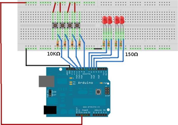 evolution of an Arduino game circuit