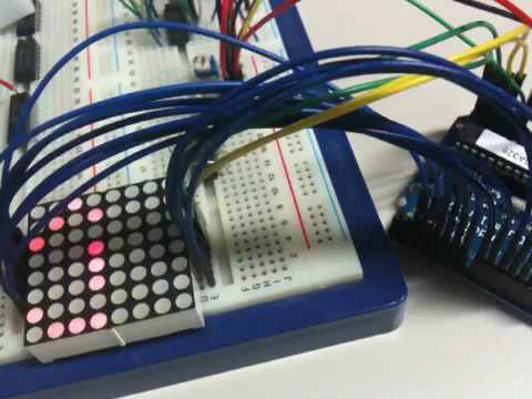 Arduino Row-column Scanning to control an 8x8 LED Matrix