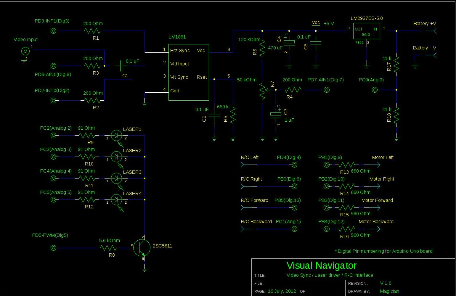 Arduino Visual Navigator Schematic