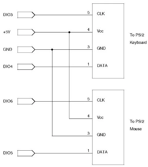 PS2 Keyboard Mouse Schematic