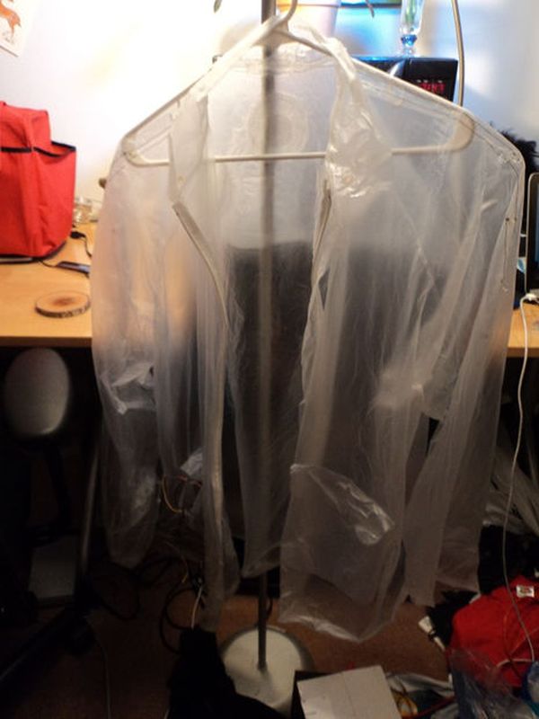 Light and Water Reactive Raincoat