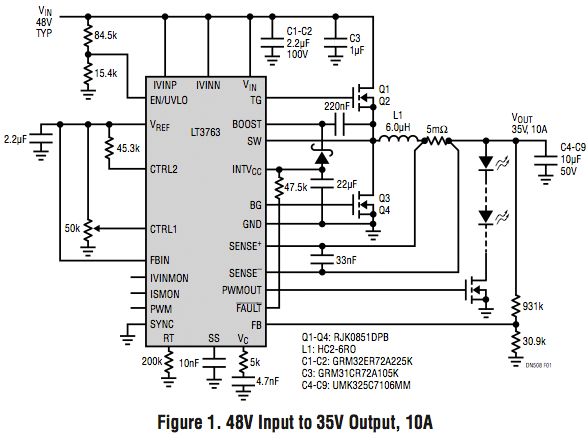 60V, Synchronous Step-Down High Current LED Driver