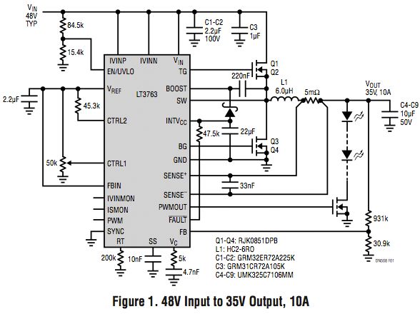 60V Synchronous Step Down High Current LED Driver