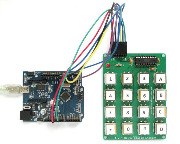 MM74C922N based encoded matrix keypad