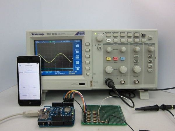 IOS Controlled Arduino waveform generatora