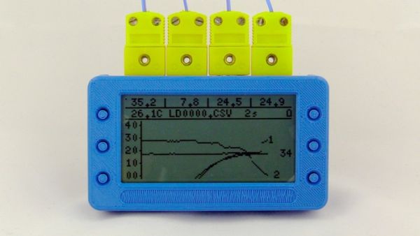 Data logger handles four thermocouples