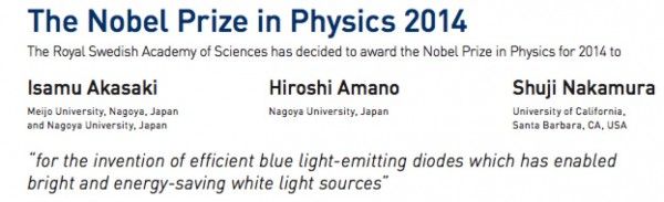 American and 2 Japanese Physicists Share Nobel for Work on LED Lights