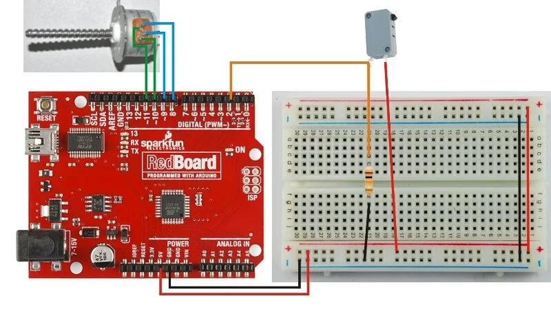Auto Fish Feeder using Arduino schematic