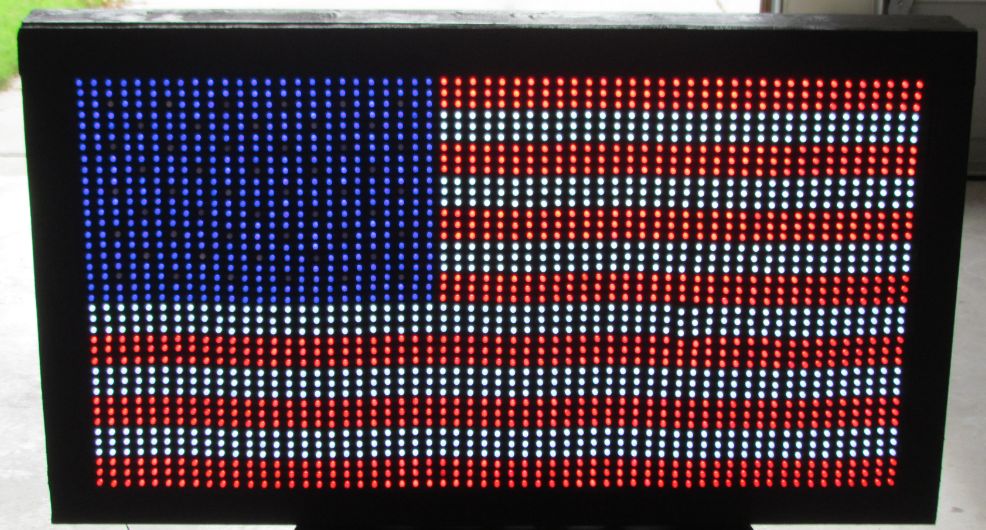 USA Flag made with diffused LED using Arduino