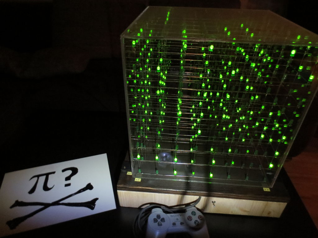 8x8x8 LED Cube with Arduino Mega +Sound +PS controller +Game