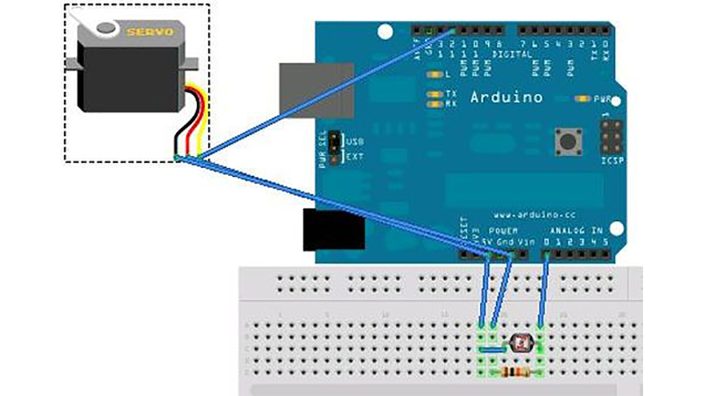 Arduino Control Servo with Light
