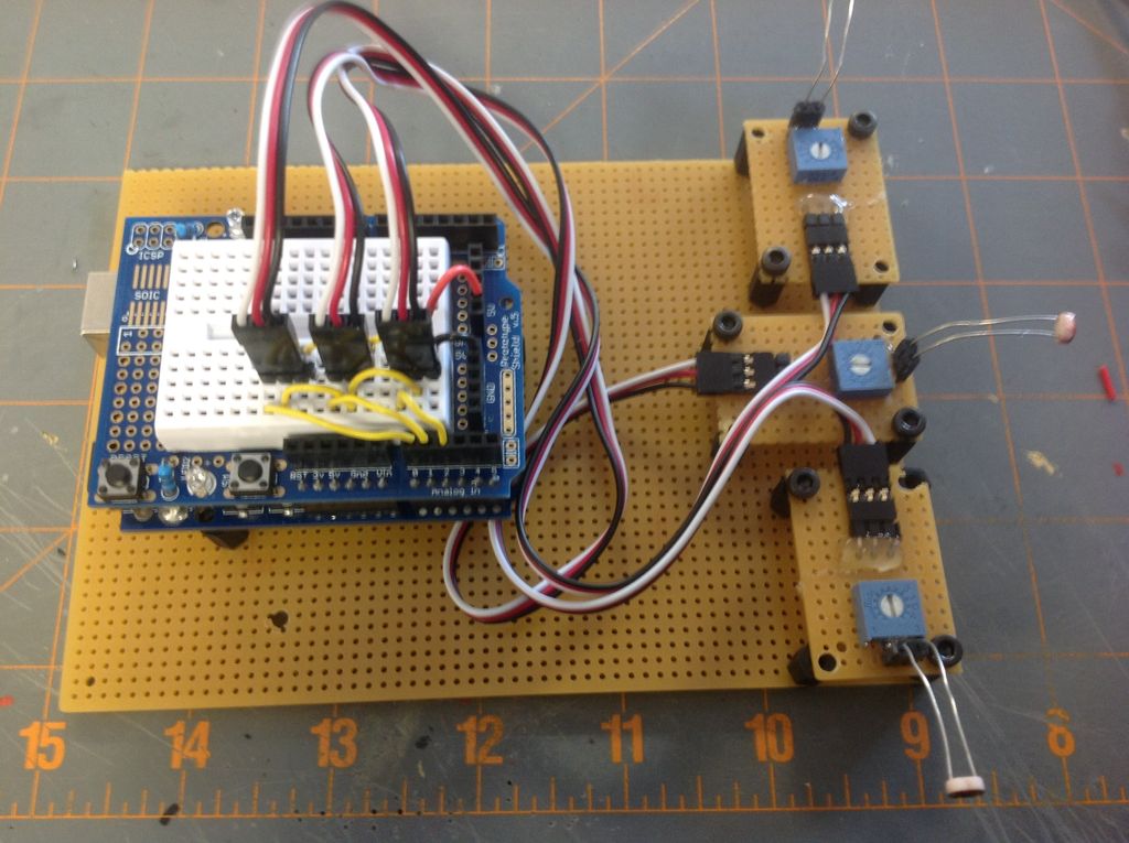 Arduino Light Following Robot circuit