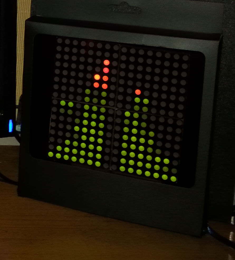 Arduino based Bi color LED Matrix Audio Spectrum Visualizer