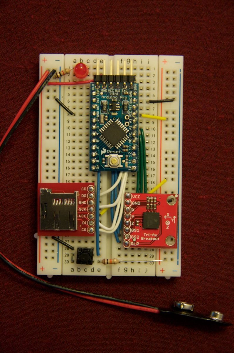 Arduino datalogging accelerometer with µ-SD storage