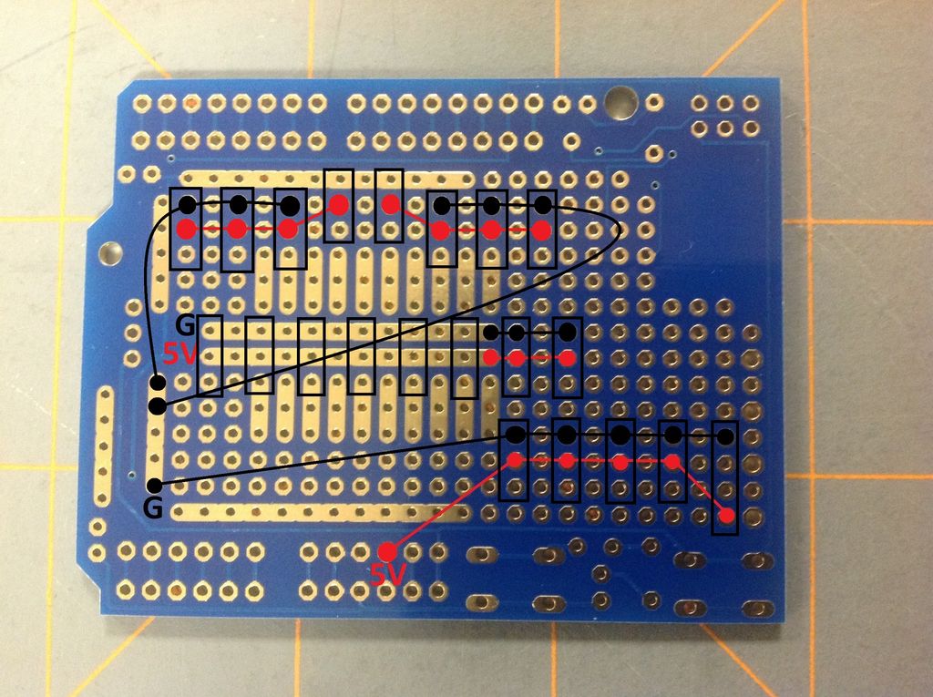 Custom Arduino Shield and Sensors circuit