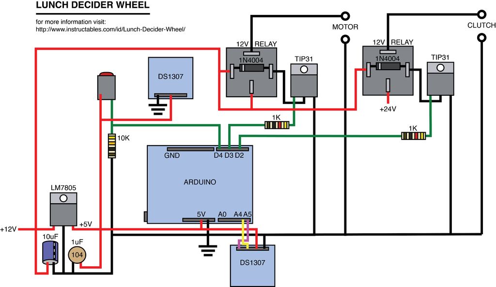 Lunch Decider Wheel using arduino schematic