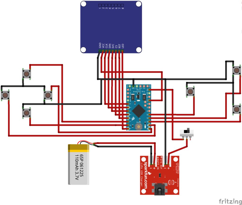 Magpi - The Micro Arduino Gaming Platform Interface schematic