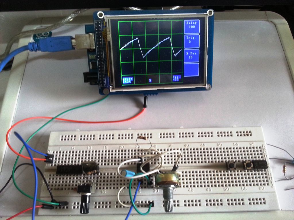 Make an Oscilloscope Using the SainSmart Mega2560 with the TFT LCD shield circuit