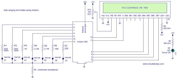OhmMeter using Arduino 
