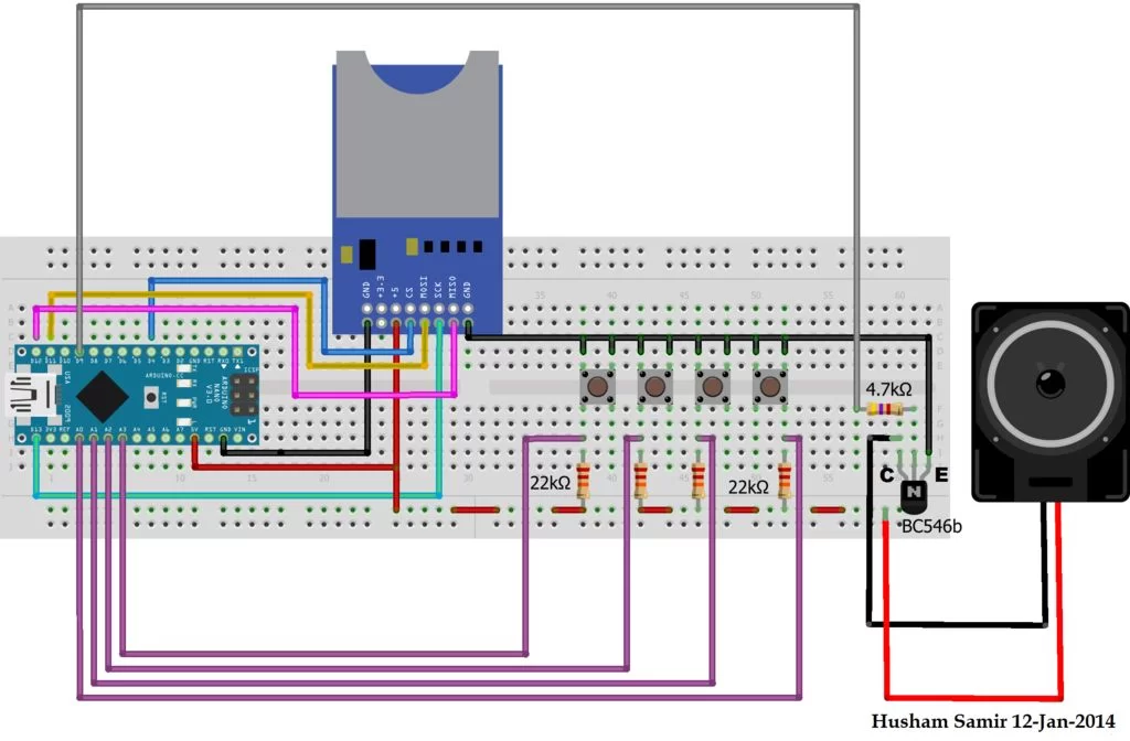 Playing Wave file using arduino circuit