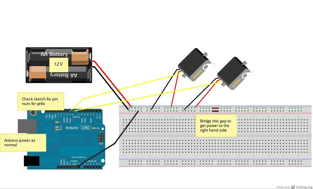 Tracking Cat Eyes via Kinect using Arduino circuit