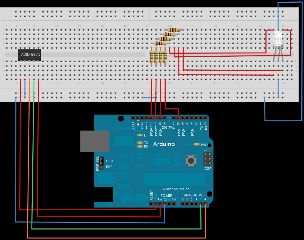 RGB Color Sensor on Arduino