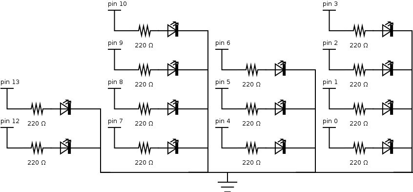 An Arduino Binary Clock circuit