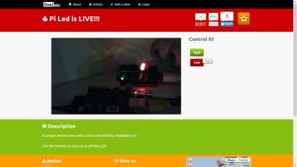 Create an internet controlled robot using Livebots