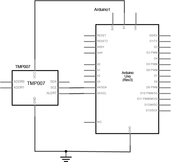 I2C Communication With An Infrared Temperature Sensor schematic
