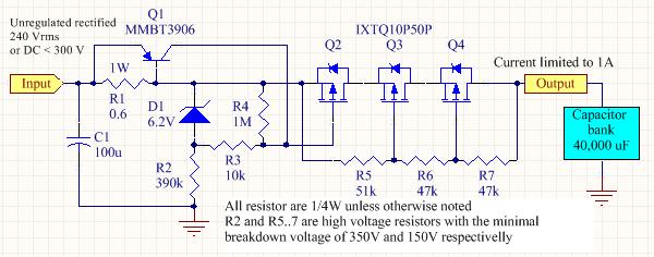 Series connected MOSFETs increase voltage power handling