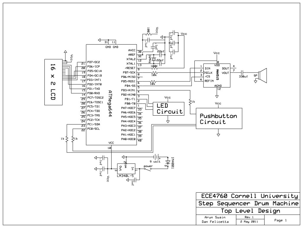 Step Sequencer Drum Machine schematic