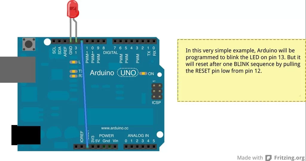 Two ways to reset arduino in software circuit