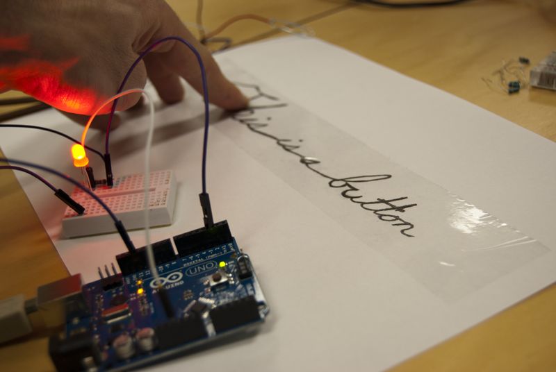 Turn a pencil drawing into a capacitive sensor for Arduino