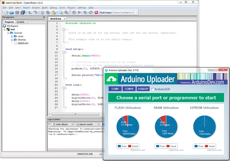 code block ide with simulator