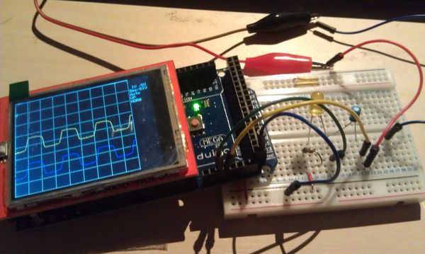 A simple DIY Oscilloscope with Arduino Uno and Mega