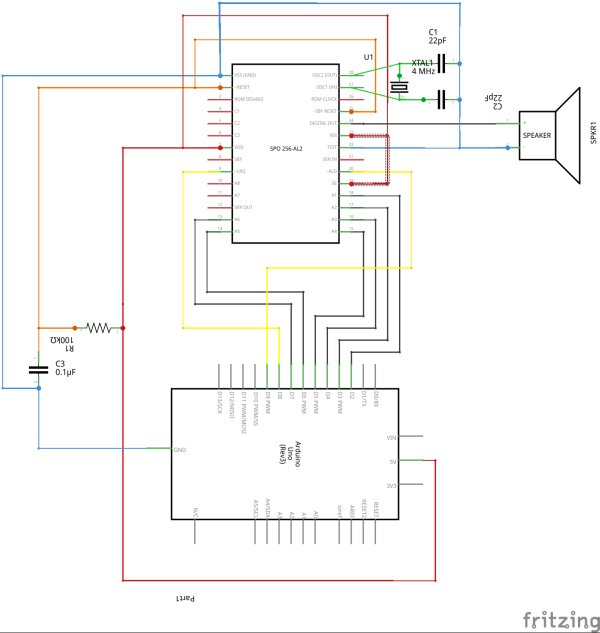General Instruments SP0256-AL2 English Phoneme Speech chip & an Arduino