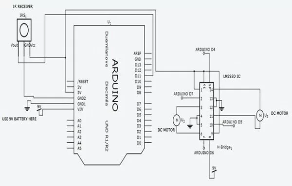 ARDUINO based IR remote control robot